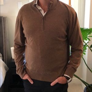 Brown cashmere half zip